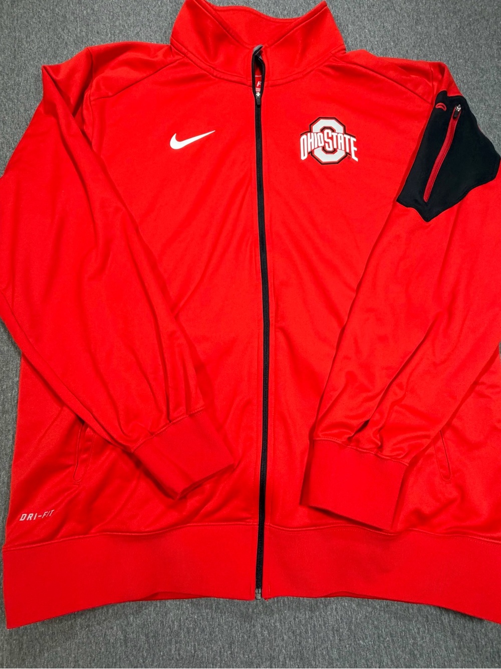 Nike Dri Fit Ohio State Buckeyes Full Zip Jacket Men’s L Red NCAA Football